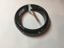 Load image into Gallery viewer, 57.5mm 100% Natural dark green/black meteorite Stellar Night sky broad style nephrite Jade bangle HF109-0066
