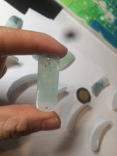 Load image into Gallery viewer, 100% natural type A icy watery light green white jadeite jade rectangle bead/craft supplies BG9
