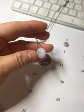 Load image into Gallery viewer, 14mm Type A 100% Natural light purple white Abacus-Bead Peace and Safety Guardian Donuts Buckle jadeite Pendant group PH116
