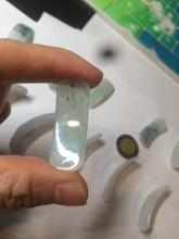 Load image into Gallery viewer, 100% natural type A icy watery light green white jadeite jade rectangle bead/craft supplies BG9

