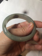 Load image into Gallery viewer, 50mm certified 100% natural Type A dark green/black oval jadeite jade bangle AM84-2870
