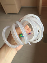 Load image into Gallery viewer, 54.4-59mm 100% natural clear/white/beigh/pale pin/yellow/brown slim agate bangle group MN1 Add on item.
