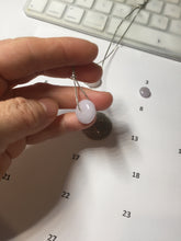 Load image into Gallery viewer, 14mm Type A 100% Natural light purple white Abacus-Bead Peace and Safety Guardian Donuts Buckle jadeite Pendant group PH116
