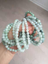Load image into Gallery viewer, 6.3mm 100% natural type A green/white jadeite jade beads bracelet group BK104 added-on item

