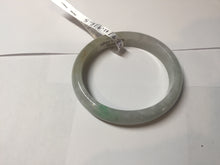 Load image into Gallery viewer, 50.5mm Certified Type A 100% Natural sunny green/white Oval Jadeite Jade bangle F115-0086
