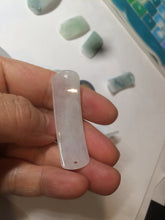 Load image into Gallery viewer, 100% natural type A icy watery light green white jadeite jade rectangle bead/craft supplies BG9

