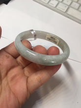 Load image into Gallery viewer, 50.5mm Certified Type A 100% Natural sunny green/white Oval Jadeite Jade bangle F115-0086
