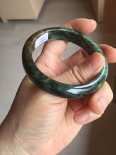 Load image into Gallery viewer, 52.7mm Certified Type A 100% Natural brown oily dark green(老油青) gray black Jadeite Jade bangle PC218-6231
