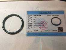 Load image into Gallery viewer, 56.2mm Certified Type A 100% Natural icy watery deep sea dark green/blue/gray/black Guatemala slim round cut Jadeite bangle PC88-3366
