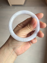 Load image into Gallery viewer, 56mm Certified Type A 100% Natural light purple white round cut Jadeite bangle PA109-6573
