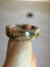 Load image into Gallery viewer, 54.9mm 100% natural pink/black time series(时光系列) rose stone (Rhodonite)square bangle XY83
