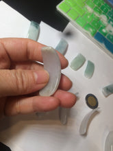 Load image into Gallery viewer, 100% natural type A icy watery light green white jadeite jade rectangle bead/craft supplies BG9
