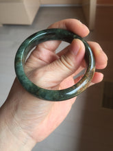 Load image into Gallery viewer, 52.7mm Certified Type A 100% Natural brown oily dark green(老油青) gray black Jadeite Jade bangle PC218-6231
