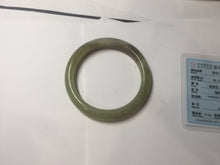 Load image into Gallery viewer, 55.5mm Certified Type A 100% Natural green yellow/sugar brown flying dandelions nephrite Jade bangle HN52-0472
