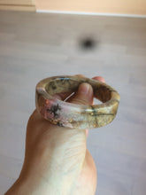 Load image into Gallery viewer, 54.9mm 100% natural pink/black time series(时光系列) rose stone (Rhodonite)square bangle XY83
