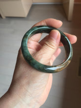 Load image into Gallery viewer, 52.7mm Certified Type A 100% Natural brown oily dark green(老油青) gray black Jadeite Jade bangle PC218-6231
