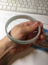 Load image into Gallery viewer, 76.7mm certified Type A 100% Natural light green white plus size flat style Jadeite Jade bangle BG213-5430
