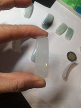 Load image into Gallery viewer, 100% natural type A icy watery light green white jadeite jade rectangle bead/craft supplies BG9
