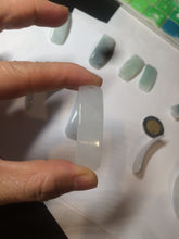 Load image into Gallery viewer, 100% natural type A icy watery light green white jadeite jade rectangle bead/craft supplies BG9
