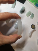 Load image into Gallery viewer, 100% natural type A icy watery light green white jadeite jade rectangle bead/craft supplies BG9
