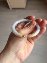 Load image into Gallery viewer, 54mm certified 100% natural Type A light yellow/white/purple/black(Wuji) round cut jadeite jade bangle BS9-9567
