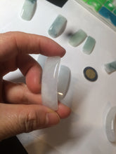 Load image into Gallery viewer, 100% natural type A icy watery light green white jadeite jade rectangle bead/craft supplies BG9
