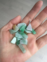 Load image into Gallery viewer, 100% natural type A icy watery sunny green/purple/yellow small Jadeite Jade baroque pendant group BK103
