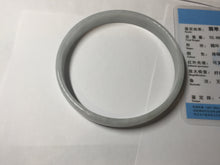 Load image into Gallery viewer, 74.9mm certified Type A 100% Natural light green white plus size flat style Jadeite Jade bangle BG214-5429
