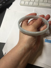 Load image into Gallery viewer, 74.9mm certified Type A 100% Natural light green white plus size flat style Jadeite Jade bangle BG214-5429

