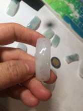 Load image into Gallery viewer, 100% natural type A icy watery light green white jadeite jade rectangle bead/craft supplies BG9

