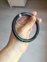 Load image into Gallery viewer, 60.7mm 100% Natural dark green/black meteorite Stellar Night sky slim round cut nephrite bangle HT111-8248
