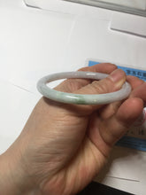 Load image into Gallery viewer, 55mm certified 100% natural Type A light green white purple round cut jadeite jade bangle BS43-4530
