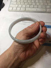 Load image into Gallery viewer, 74.9mm certified Type A 100% Natural light green white plus size flat style Jadeite Jade bangle BG214-5429
