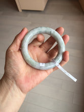 Load image into Gallery viewer, 56.3mm certified Type A 100% Natural light green/white/purple chubby round cut Jadeite Jade bangle E65
