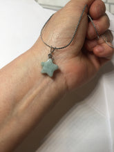 Load image into Gallery viewer, Type A 100% Natural light green/white jadeite Jade star Pendant necklace group F135 Add on item
