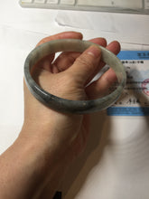 Load image into Gallery viewer, 74.9mm certified Type A 100% Natural black beige(WuJi) plus size flat style Jadeite Jade bangle BG215-5431
