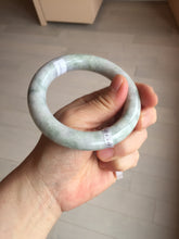 Load image into Gallery viewer, 56.3mm certified Type A 100% Natural light green/white/purple chubby round cut Jadeite Jade bangle E65
