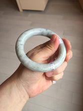 Load image into Gallery viewer, 56.3mm certified Type A 100% Natural light green/white/purple chubby round cut Jadeite Jade bangle E65

