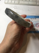 Load image into Gallery viewer, 74.9mm certified Type A 100% Natural black beige(WuJi) plus size flat style Jadeite Jade bangle BG215-5431
