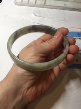 Load image into Gallery viewer, 74.9mm certified Type A 100% Natural black beige(WuJi) plus size flat style Jadeite Jade bangle BG215-5431

