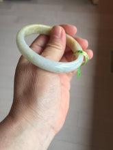 Load image into Gallery viewer, 51.5mm certified 100% natural Type A green/yellow oval jadeite jade bangle e68-8540
