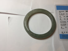 Load image into Gallery viewer, 56.5mm Certified 100% natural Type A oily dark green/gray/black (老油青) jadeite jade bangle PF34-5472
