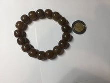Load image into Gallery viewer, 100% Natural 12x11mm dark sugar brown black vintage style nephrite Jade bead bracelet HF82
