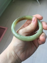 Load image into Gallery viewer, 56mm Certified Type A 100% Natural green yellow/sugar brown flying dandelions nephrite Jade bangle HN53-0479
