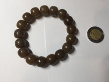 Load image into Gallery viewer, 100% Natural 12x11mm dark sugar brown black vintage style nephrite Jade bead bracelet HF82
