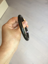 Load image into Gallery viewer, 60.8mm 100% Natural dark green/black meteorite Stellar Night sky slim round cut nephrite bangle HT110-8795
