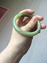 Load image into Gallery viewer, 56mm Certified Type A 100% Natural green yellow/sugar brown flying dandelions nephrite Jade bangle HN53-0479
