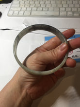 Load image into Gallery viewer, 74.9mm certified Type A 100% Natural black beige(WuJi) plus size flat style Jadeite Jade bangle BG215-5431
