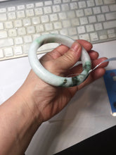 Load image into Gallery viewer, 60.5mm Type A 100% Natural sunny green/light green/white/light purple chubby Jadeite Jade bangle BS129-4035
