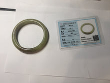 Load image into Gallery viewer, 56mm Certified Type A 100% Natural green yellow/sugar brown flying dandelions nephrite Jade bangle HN53-0479
